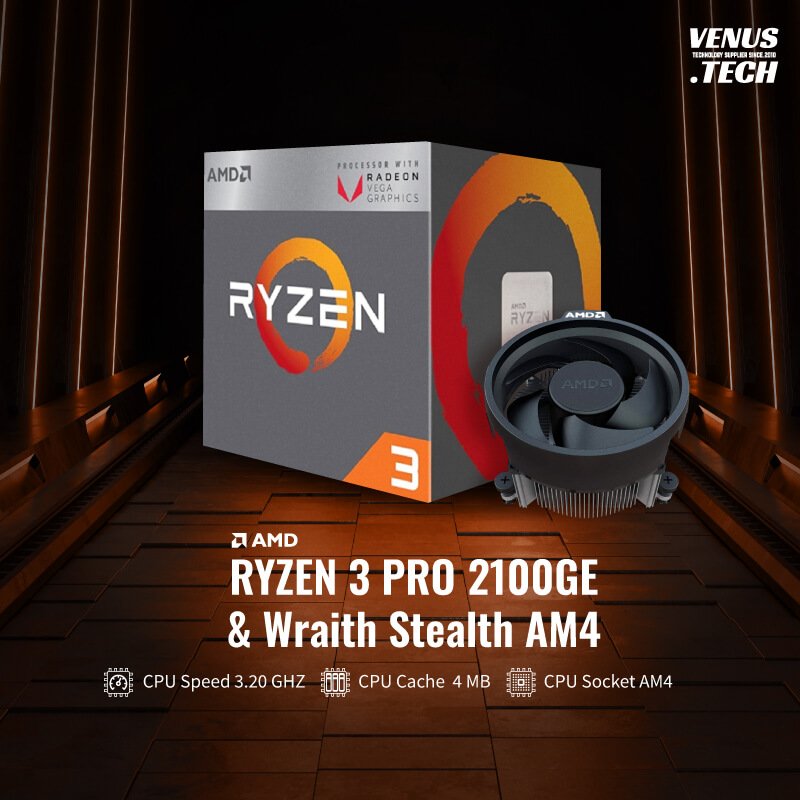 amd1 AMD Ryzen 3 PRO 2100GE + AMD CPU Cooler - Image 1