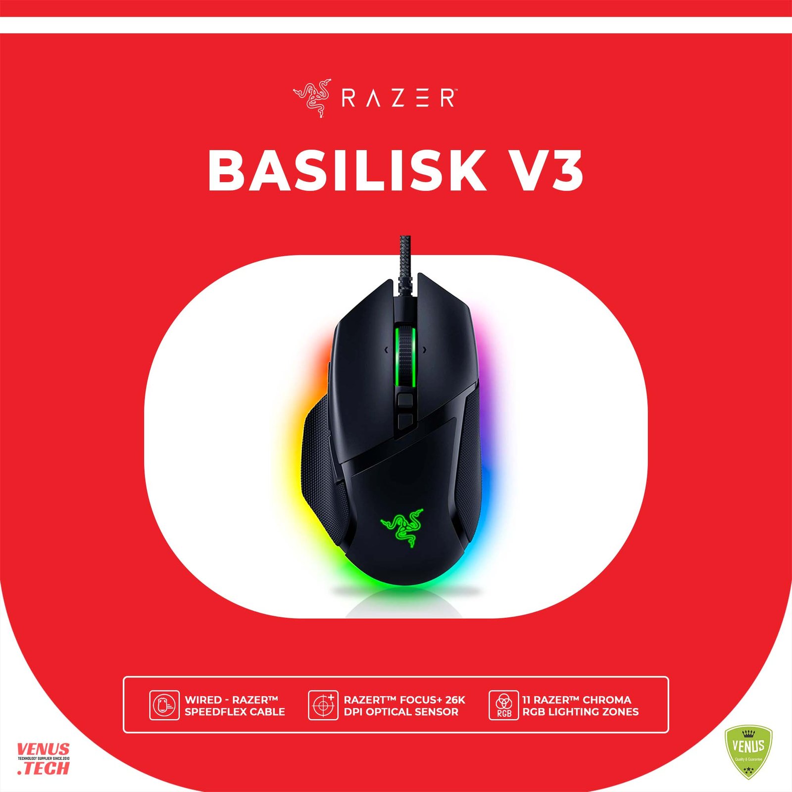 16 - Basilisk V3 Razer Basilisk V3 Customizable Gaming Mouse with Razer Chroma™ RGB - Image 1
