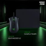 Razer DeathAdder V2 Ergonomic Wired Gaming Mouse + Razer Goliathus Stealth - Bundle