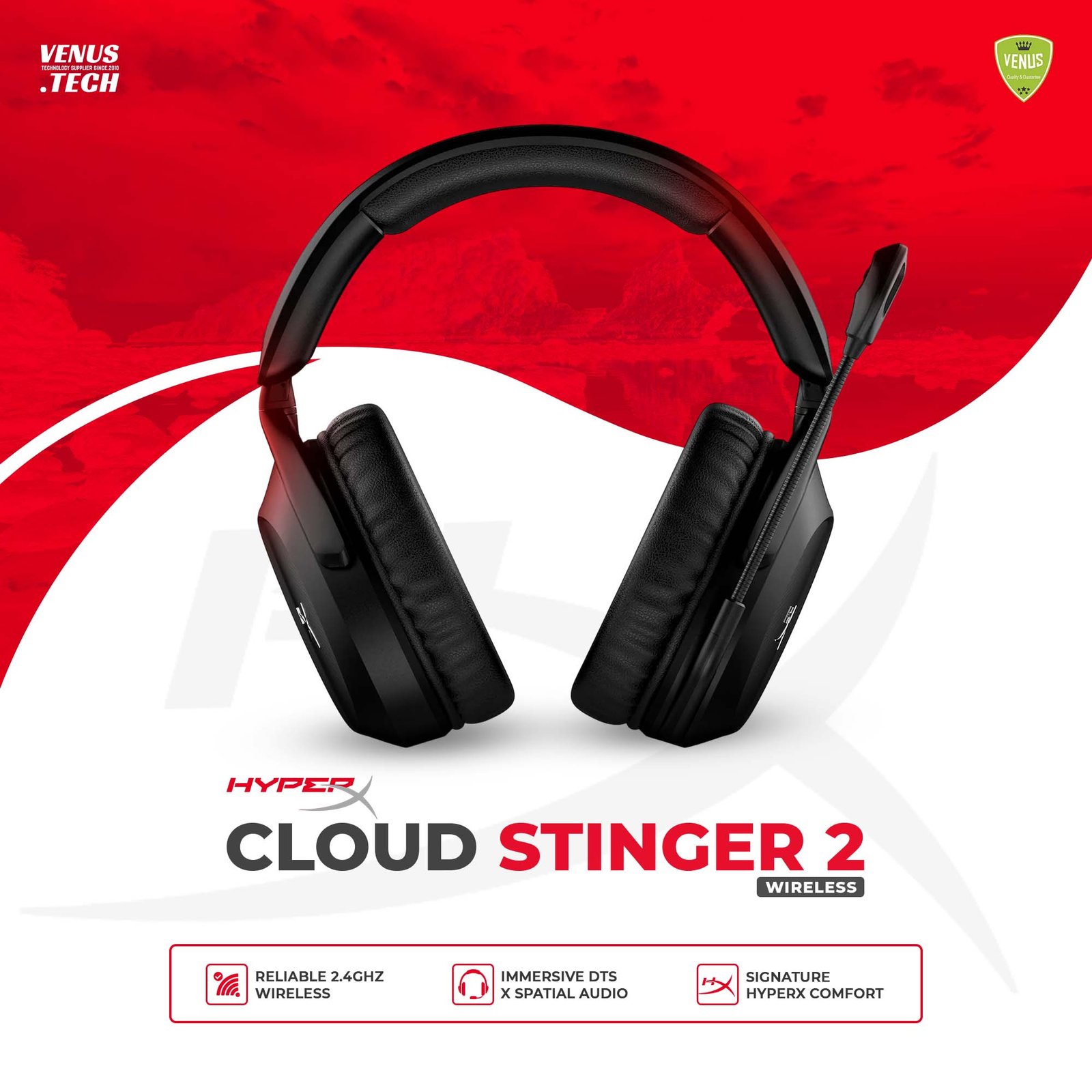 5 - Cloud Stinger 2 Wireless HyperX Cloud Stinger 2 Core Essential PC Gaming Wired Headset, Lightweight Over-Ear Headset with mic, Swivel-to-Mute Function, 40mm Drivers (683L9AA, Black) - Image 1