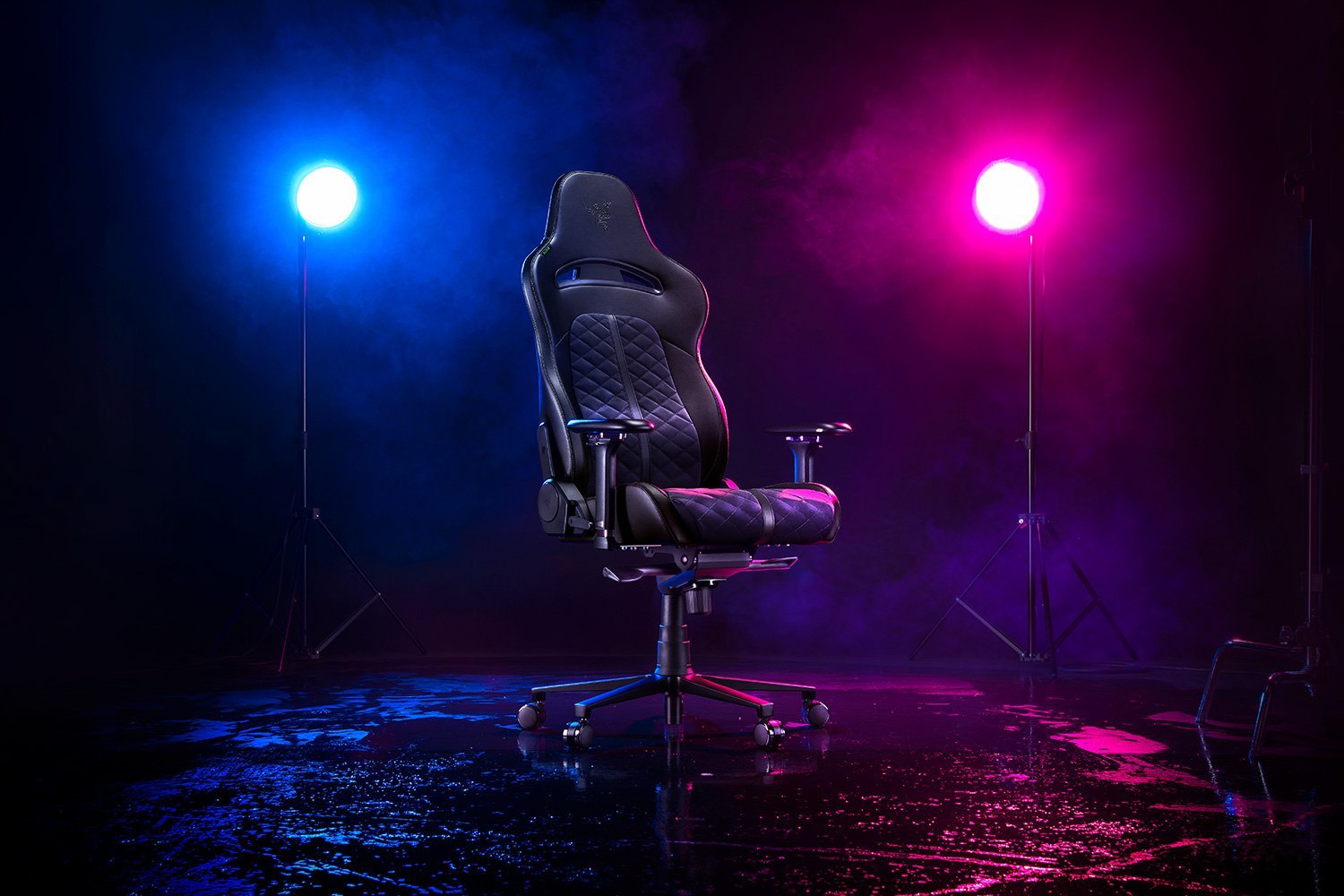 Razer Enki Gaming Chair: All-Day Gaming Comfort - Built-in Lumbar Arch - Optimized Cushion Density - Dual-Textured, Eco-Friendly Synthetic Leather - Reactive Seat Tilt & 152-Degree Recline - Black - Image 2