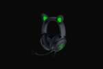 Razer Kraken Kitty V2 Pro Wired RGB Headset: Interchangeable Ears (Kitty, Bear, Bunny) - Stream Reactive Lighting - Detachable HyperClear Cardioid Mic - 50mm Drivers - 7.1 Surround Sound - Black - Image 2
