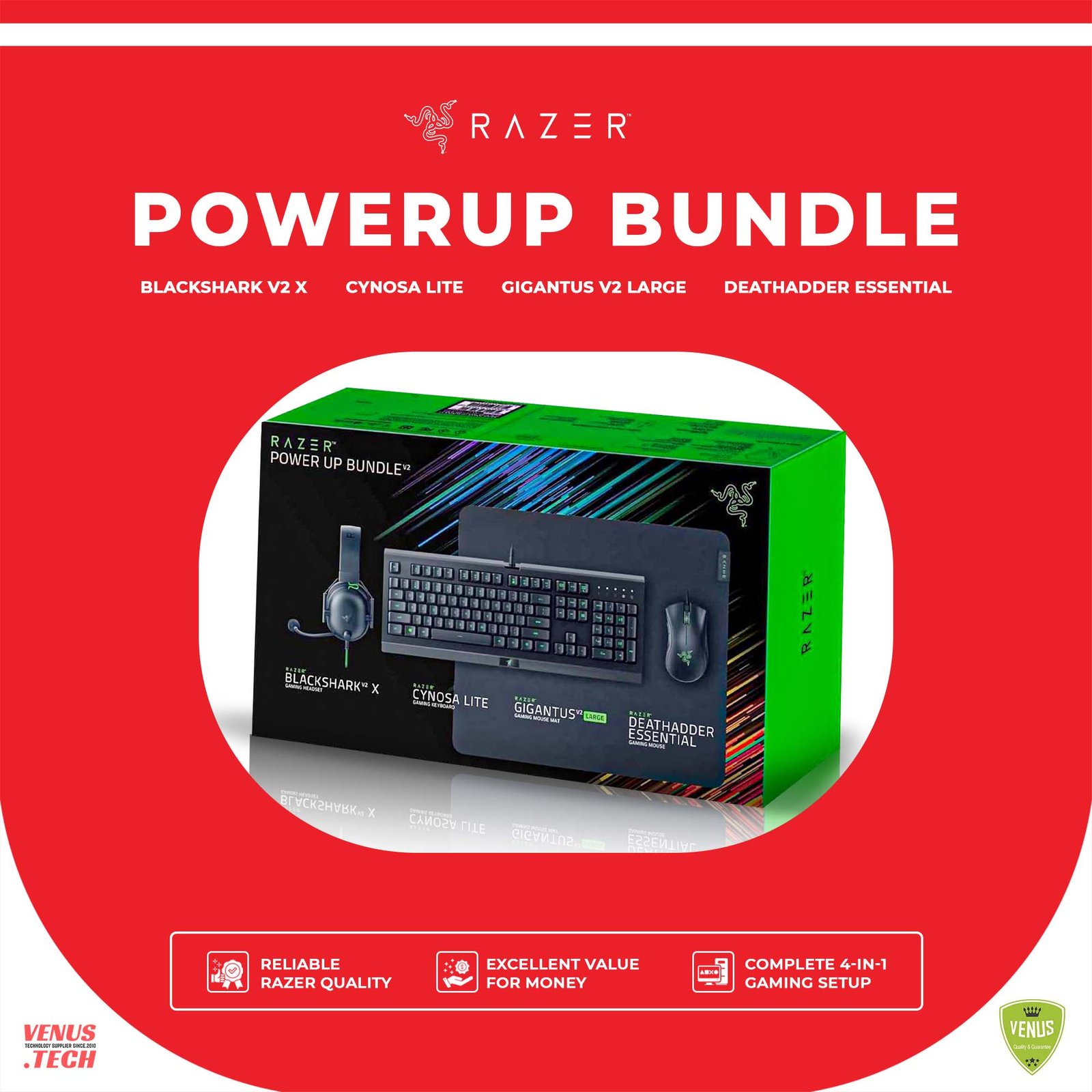 1 - POWERUP BUNDLE RAZER POWERUP BUNDLE V2-US (H/S, MAT, MSE, KB) - Image 1