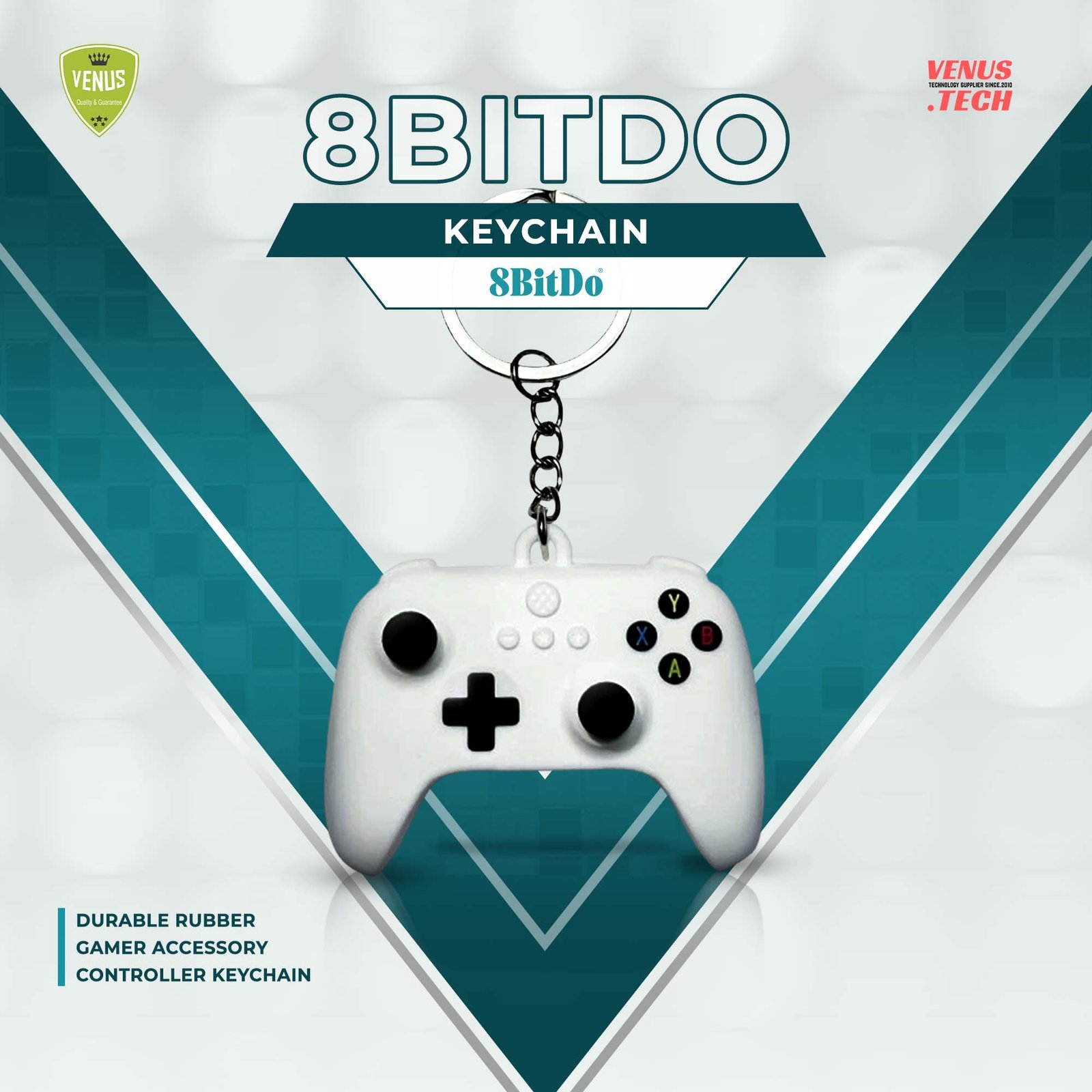 13 - keychain white 8BitDo keychain - Image 1