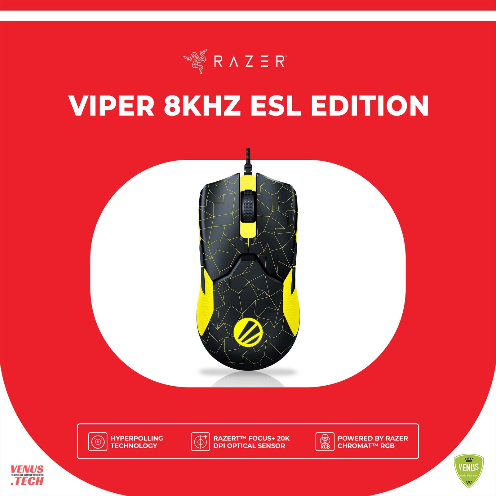 20 - VIPER 8KHZ ESL Edition Razer Viper 8KHz Ultralight Ambidextrous Wired Gaming Mouse - Image 1