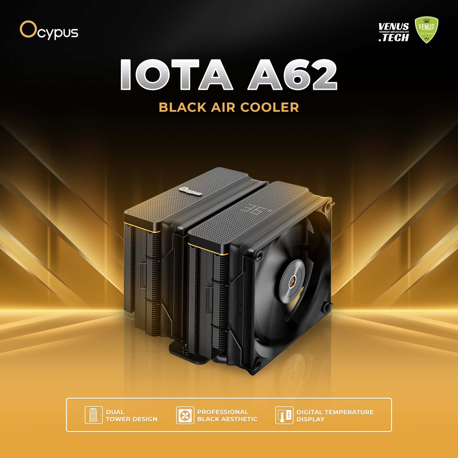 14 - Iota A62 Black Air Cooler Ocypus Iota A62 Black AirCooler - Image 1