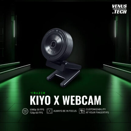 Razer Kiyo X Full HD Streaming Optical Zoom 3X Webcam: 1080p 30FPS or 720p 60FPS, Black
