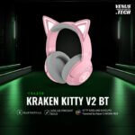 Razer Kraken Kitty V2 BT Wireless RGB Headset | Chroma RGB Kitty Ears & Earcups | Bluetooth 5.2-40 mm Drivers | Noise-Cancelling Mics | Lightweight | 40 Hr Battery w/Type C Charging | Quartz Pink