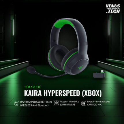 Razer Kaira HyperSpeed - Wireless Multi-Platform Gaming Headset for Xbox (HyperSpeed Wireless, TriForce 50mm Drivers, HyperClear Cardioid Mic, FlowKnit Memory Foam Cushions) Black