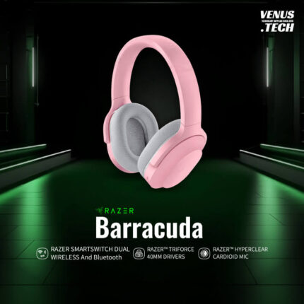 Razer Barracuda - Wireless Multi-Platform Gaming and Mobile Headset - Quartz Pink Ear Headset - Quartz Edition -RZ04-03790300-R3M1