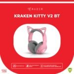 Razer Kraken Kitty V2 BT Wireless RGB Headset | Chroma RGB Kitty Ears & Earcups | Bluetooth 5.2-40 mm Drivers | Noise-Cancelling Mics | Lightweight | 40 Hr Battery w/Type C Charging | Quartz Pink