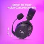 HyperX Cloud Stinger 2 - Wireless Gaming Headset | Compatible with PC | Noise-cancelling Swivel-to-mute Microphone | Comfortable Memory Foam | UP to 20 hours of battery life | Black - Image 3