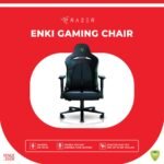 Razer Enki Gaming Chair: All-Day Gaming Comfort - Built-in Lumbar Arch - Optimized Cushion Density - Dual-Textured, Eco-Friendly Synthetic Leather - Reactive Seat Tilt & 152-Degree Recline - Black