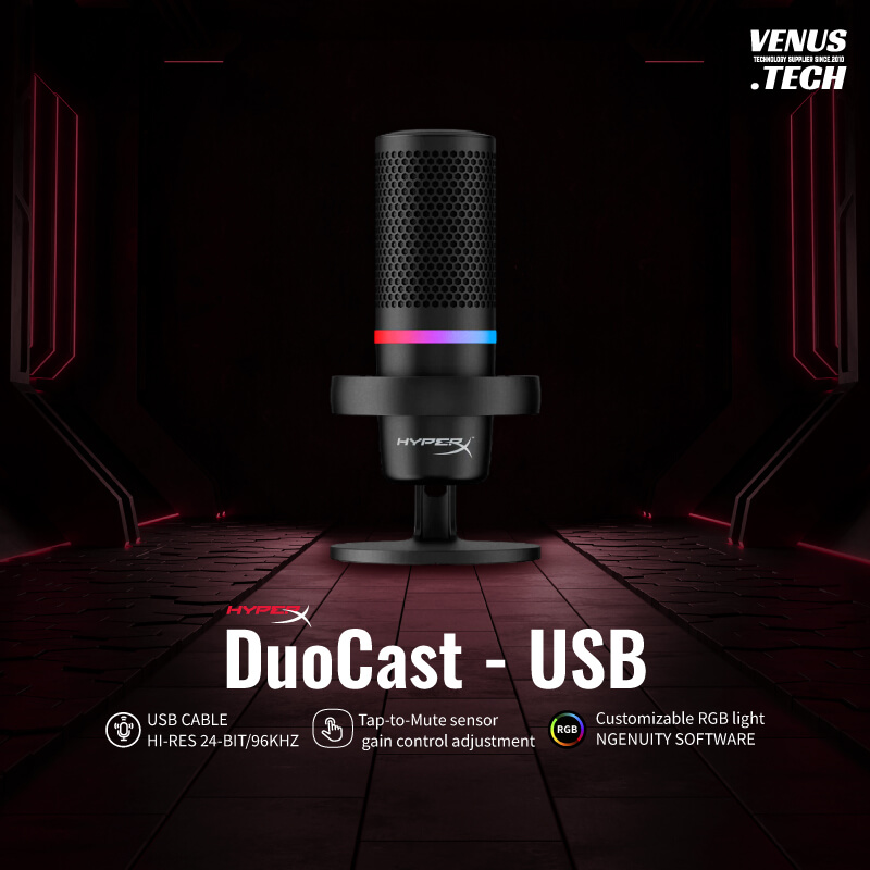 Microfono Hyperx DuoCast USB RGB Compatible PC PS4/PS5