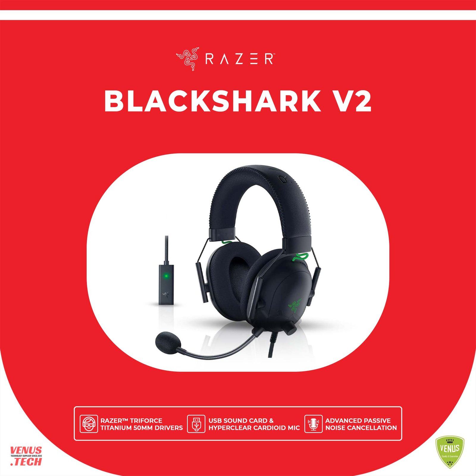 52 - BLACKSHARK V2 RAZER BLACKSHARK V2 WRD H/S+USB MICENHANCER-SE - Image 1