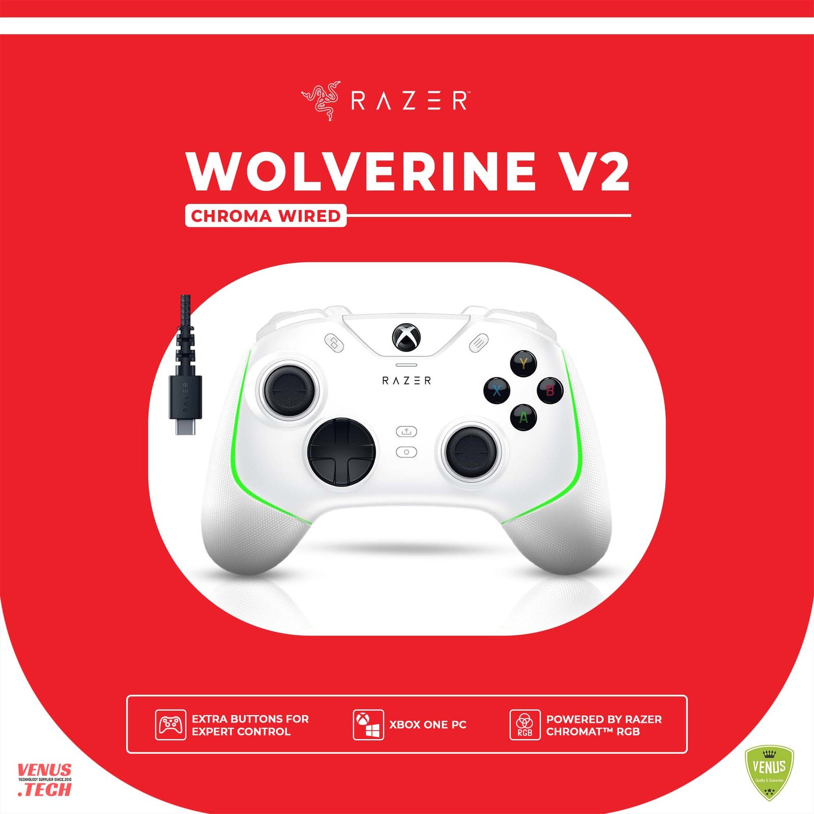 65 - Wolverine V2 Chroma Wired white RAZER WOLVERINE V2 CHROMA - WHITE - Image 1