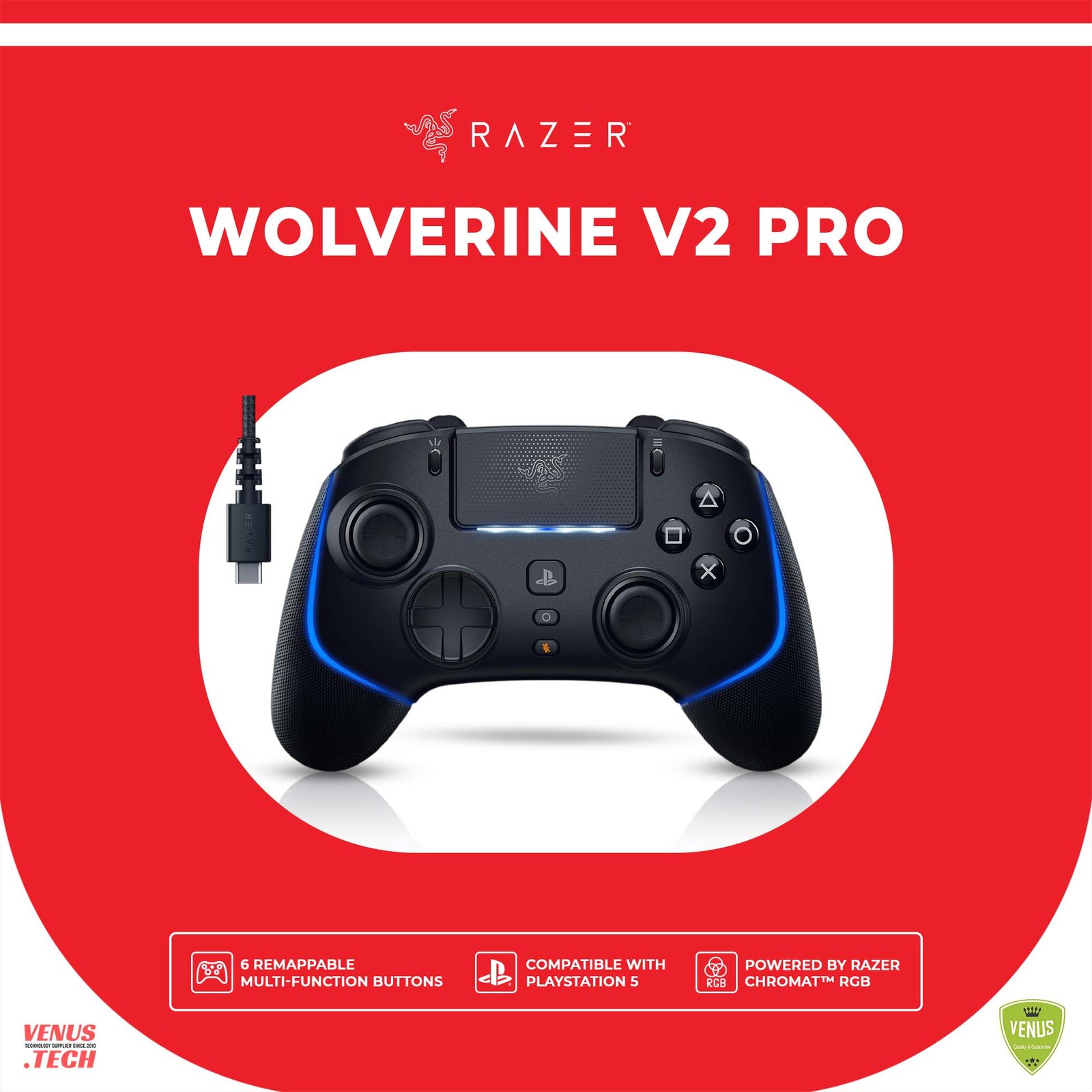 66 - Wolverine V2 pro black RAZER WOLVERINE V2 PRO (PS) - BLACK - Image 1