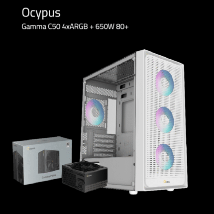 Ocypus Gamma C50 White ARGB PSU P650-80+ 4FANS